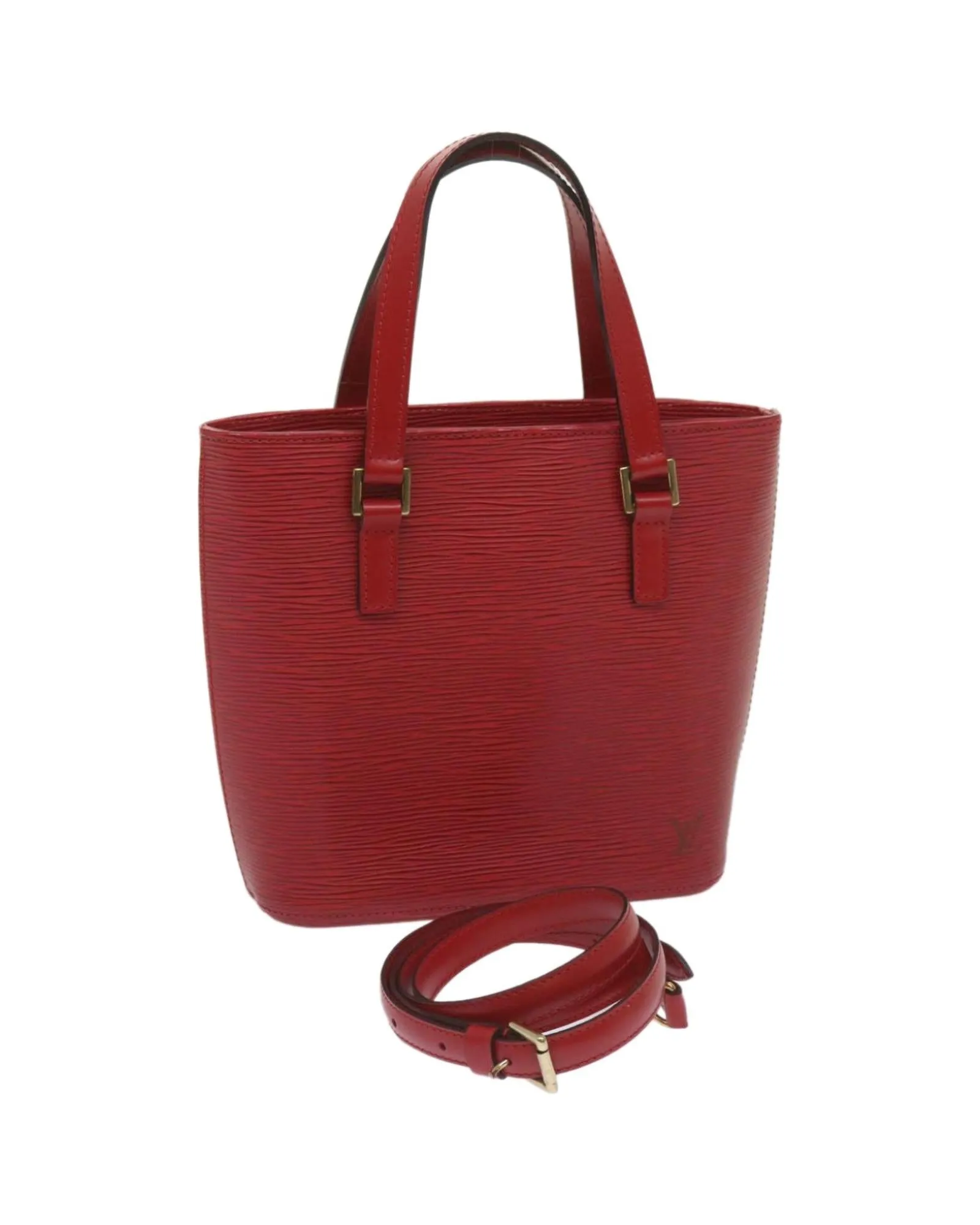 Red Epi Leather Tote Bag with Two-Way Style and Authenticity