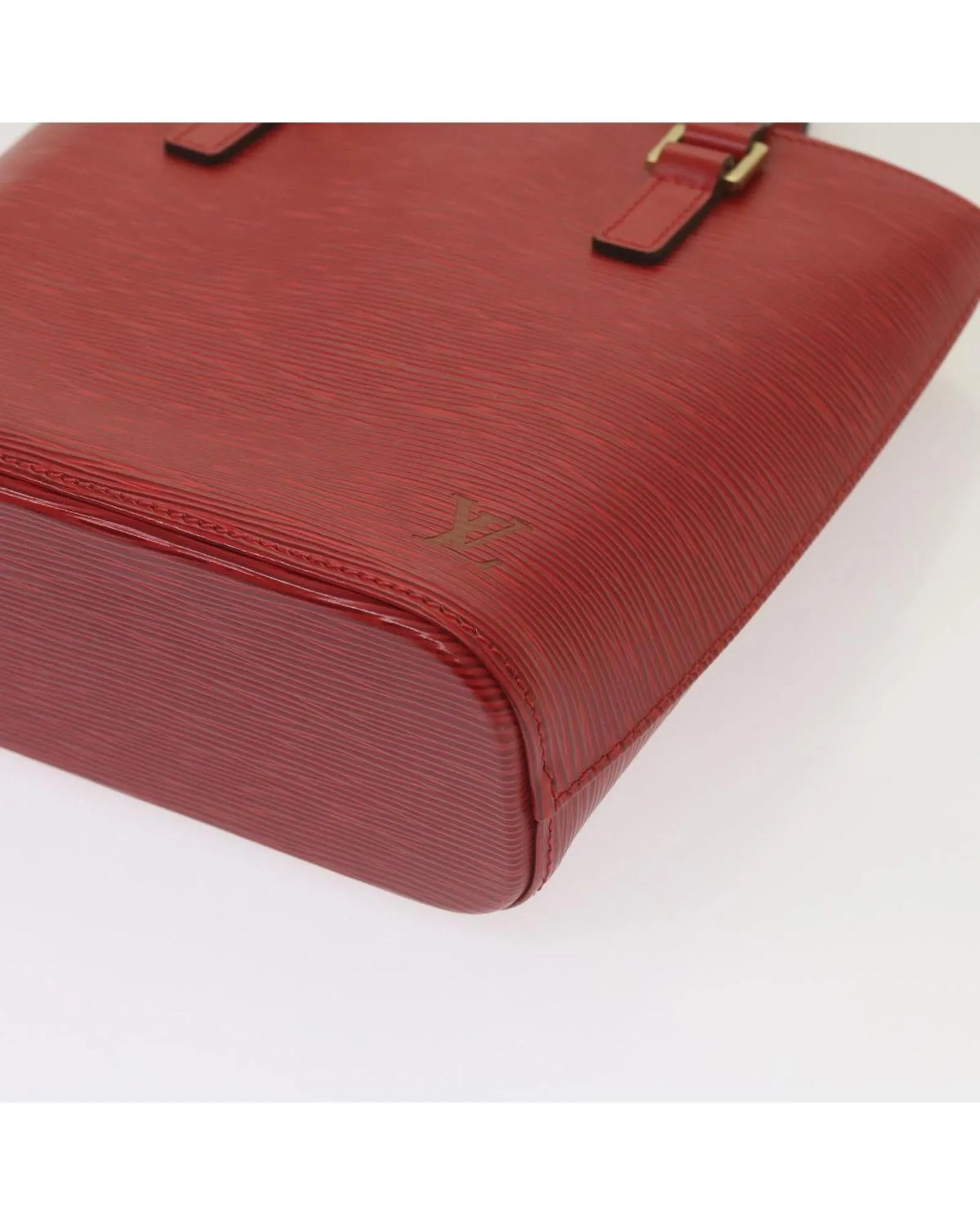 Red Epi Leather Tote Bag with Two-Way Style and Authenticity