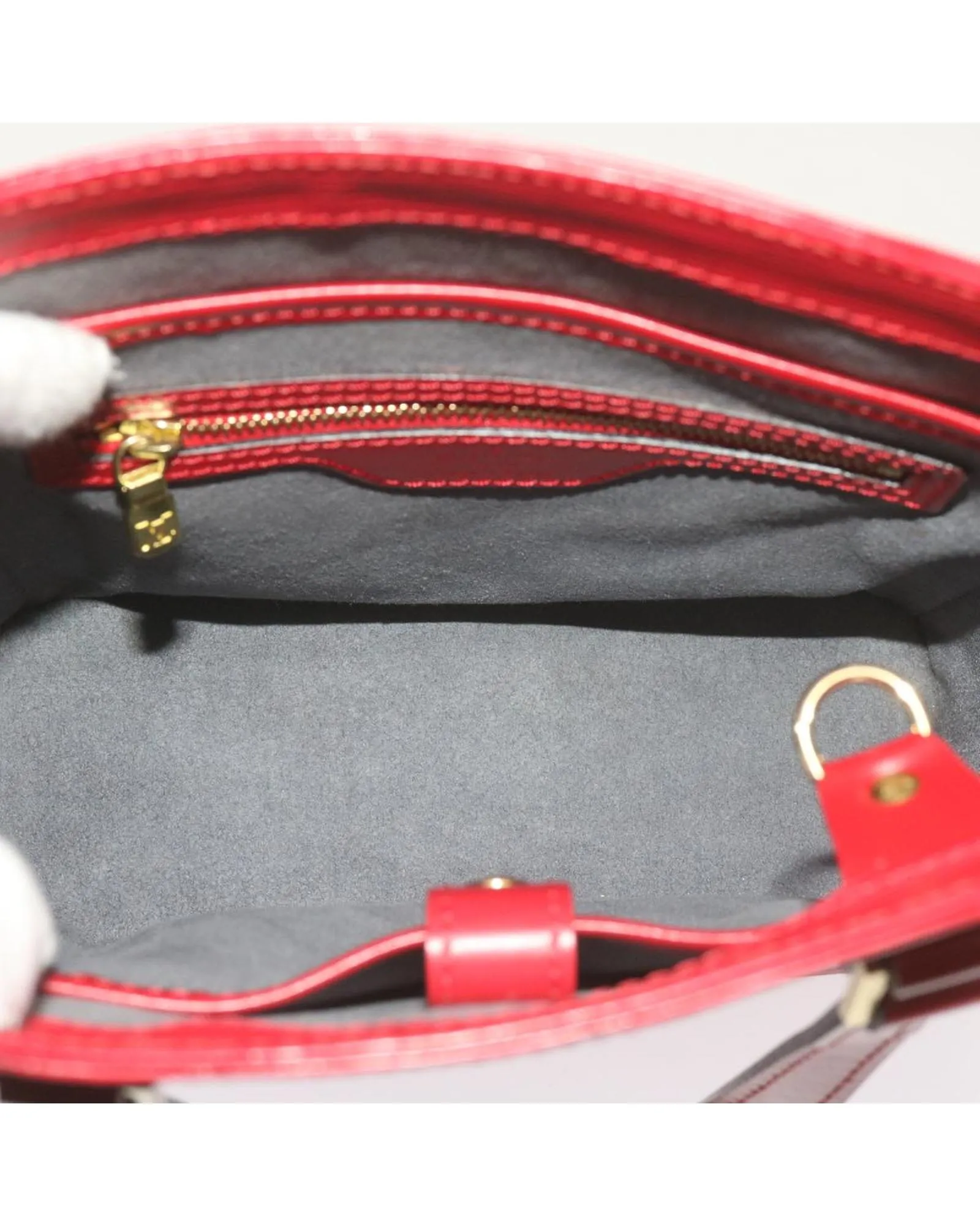 Red Epi Leather Tote Bag with Two-Way Style and Authenticity