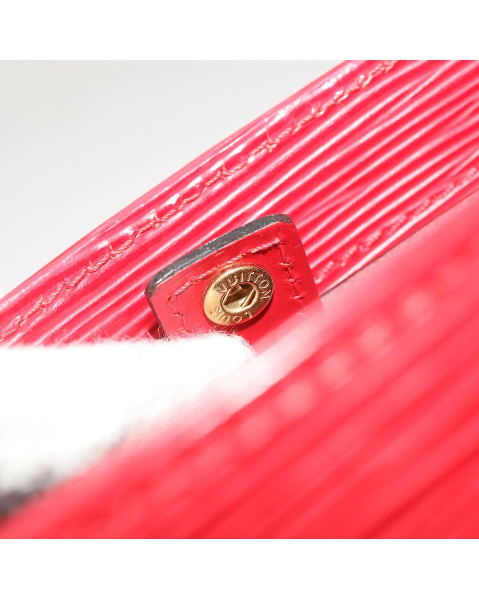 Red Epi Leather Tote Bag with Two-Way Style and Authenticity