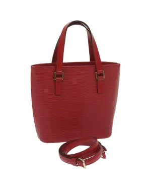Red Epi Leather Tote Bag with Two-Way Style and Authenticity