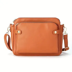 Three-Layer Leather Crossbody Shoulder & Clutch Bag   S0797624