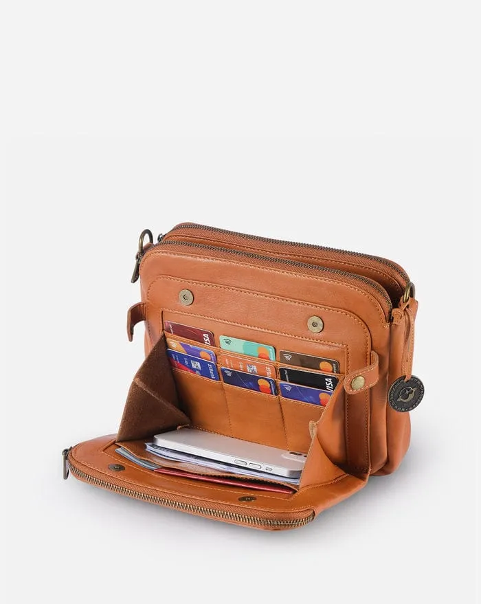Three-Layer Leather Crossbody Shoulder & Clutch Bag   S0797624