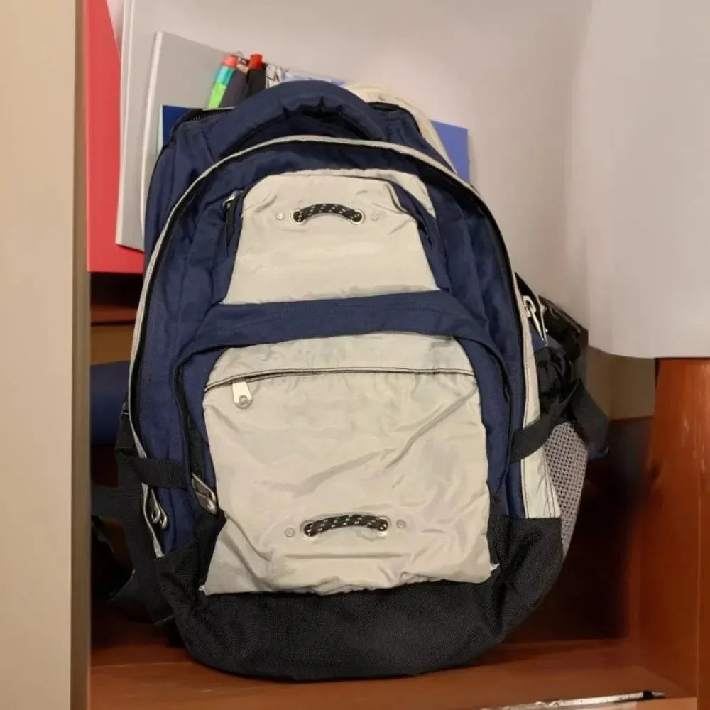 Uakiss New Student Preppy Style Large Capacity Handbags Travel Daily All-match Single-Shoulder Bag Panelled American Motion Backpacks