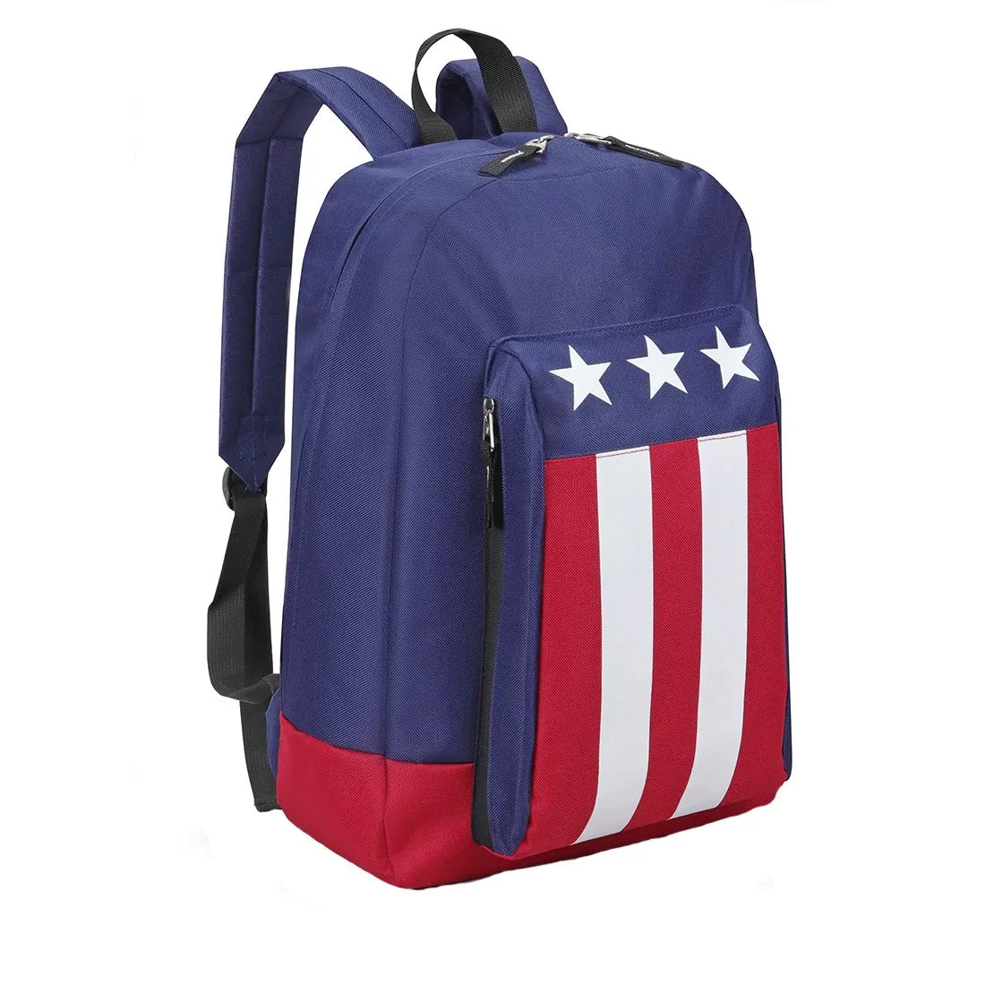 USA Flag Patriotic Backpack Book Bag School Travel Carry-On Adjustable Straps