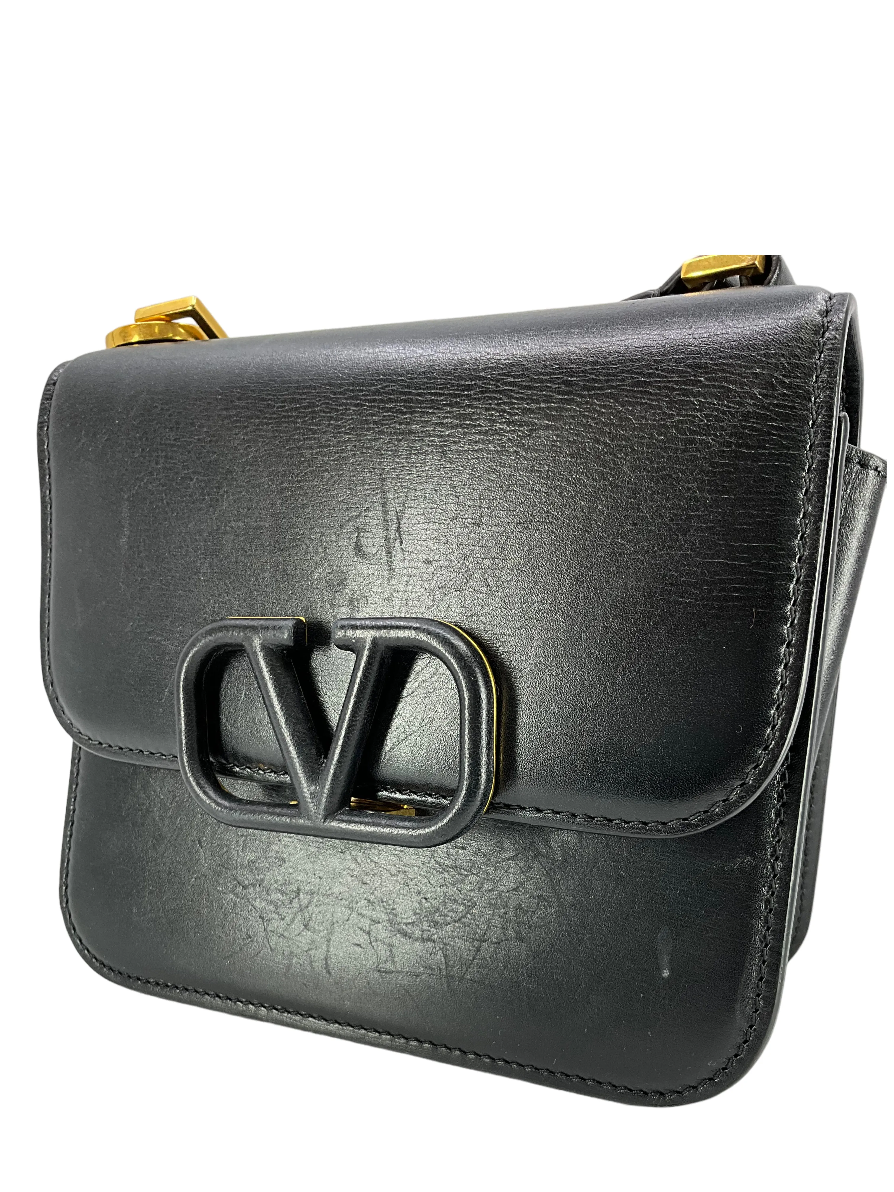 VALENTINO Calfskin Leather VSLING Small Shoulder Bag