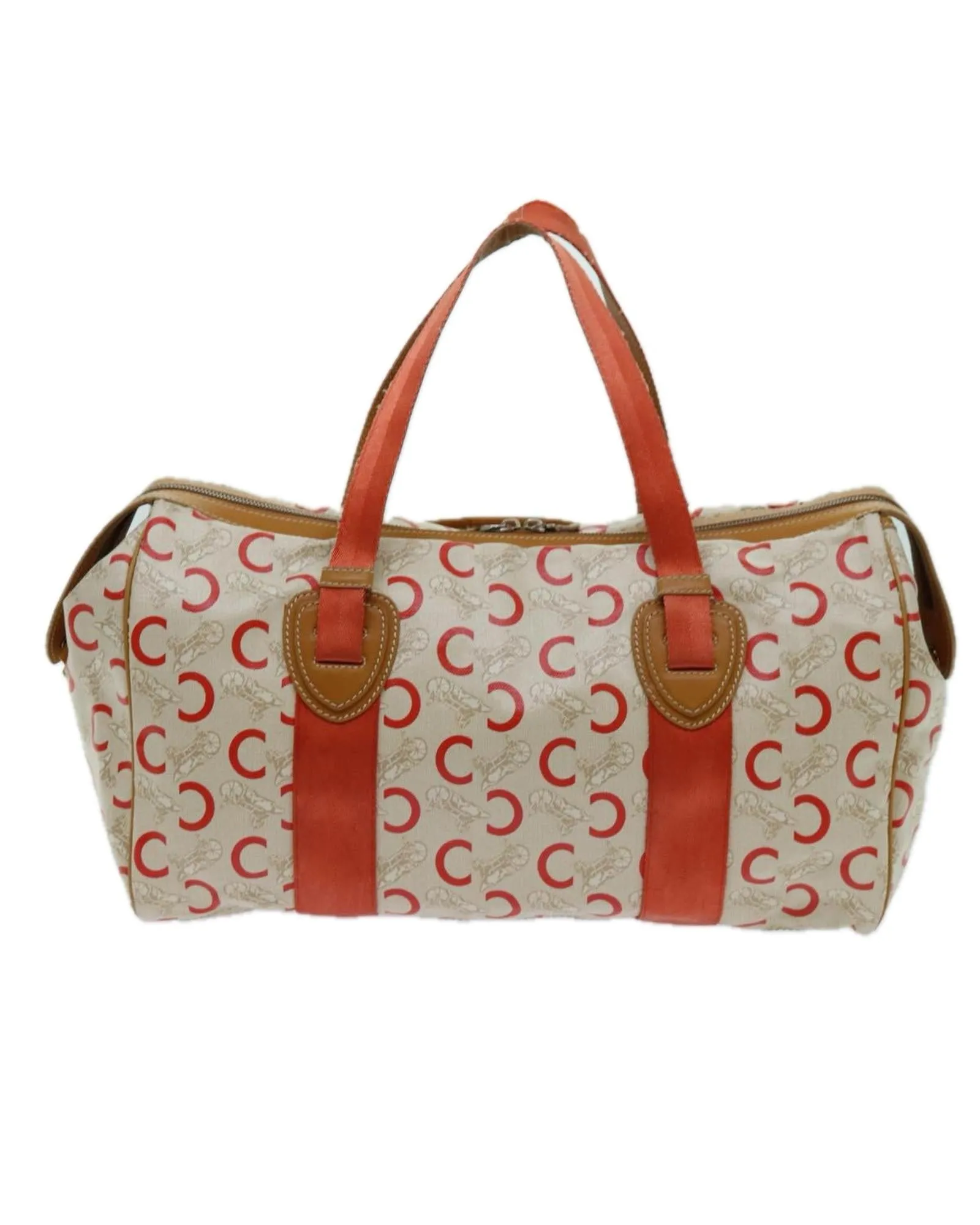 White Macadam Canvas Boston Bag with Accessories and Rank CD