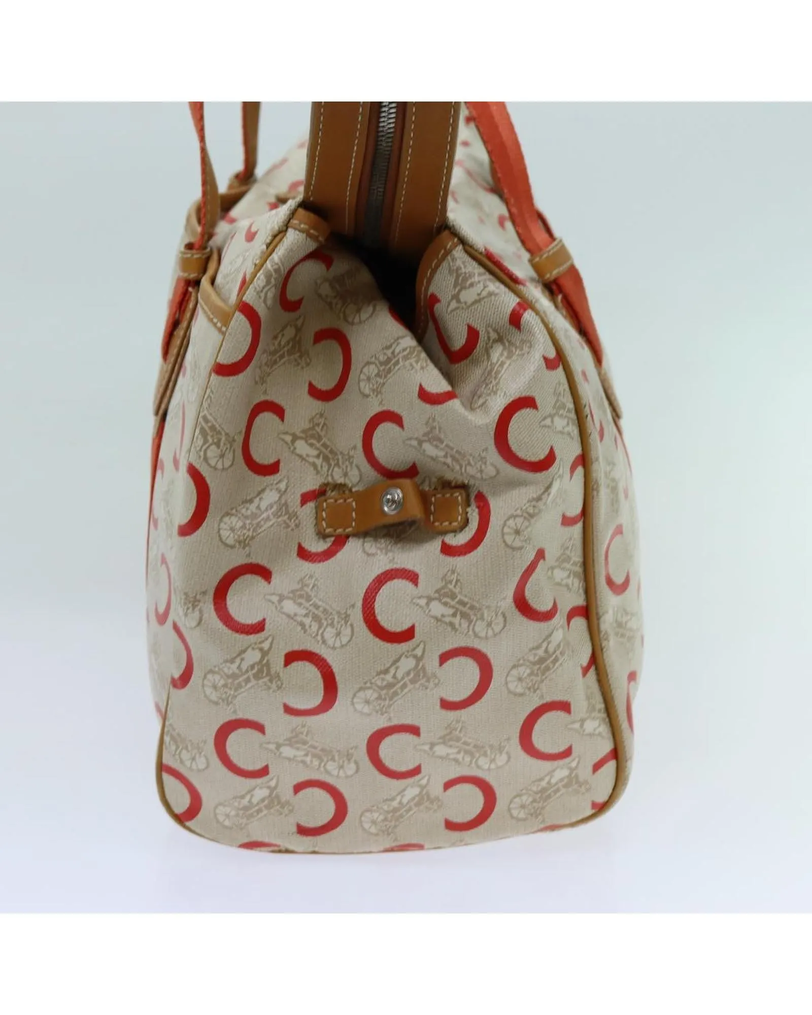 White Macadam Canvas Boston Bag with Accessories and Rank CD