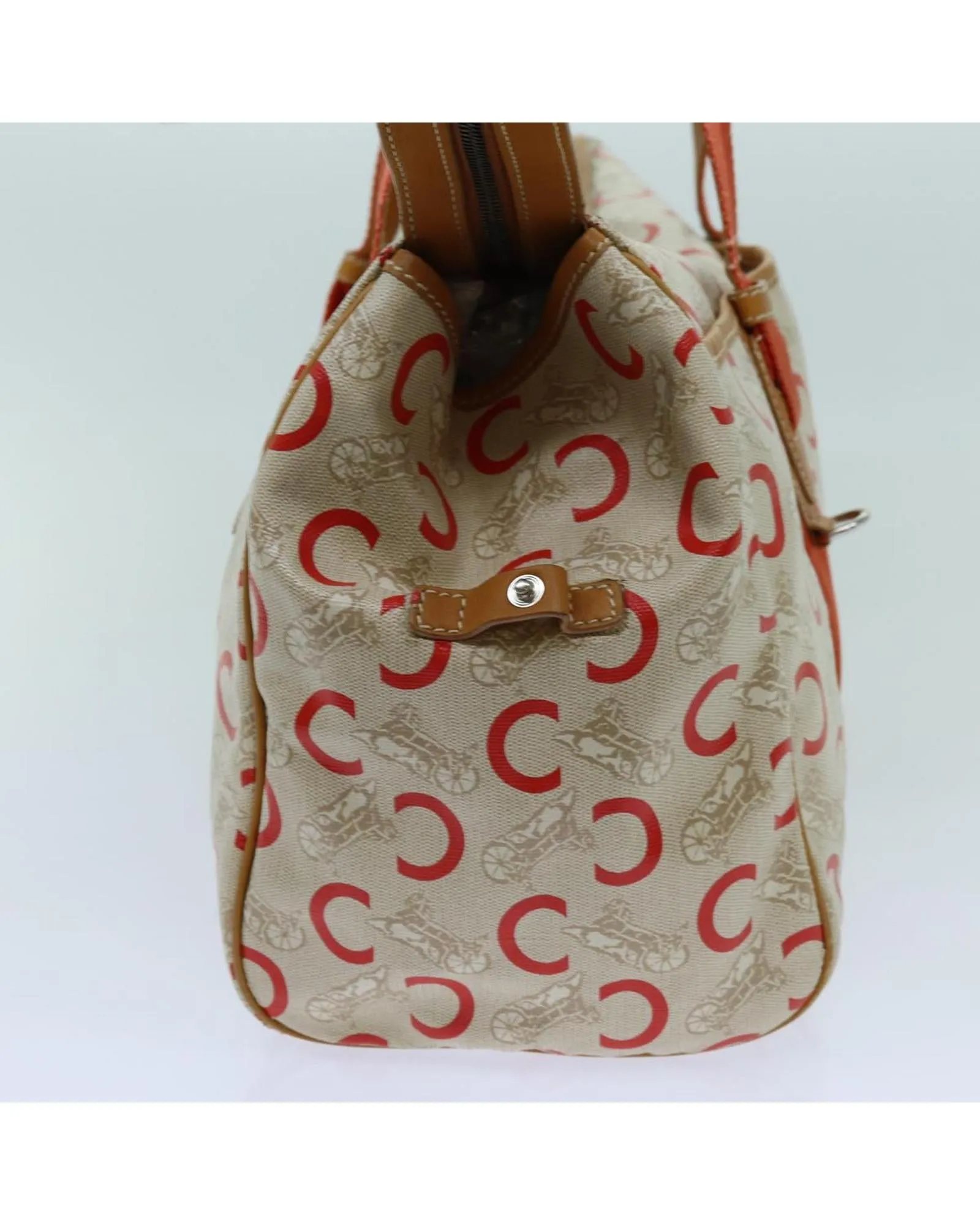 White Macadam Canvas Boston Bag with Accessories and Rank CD