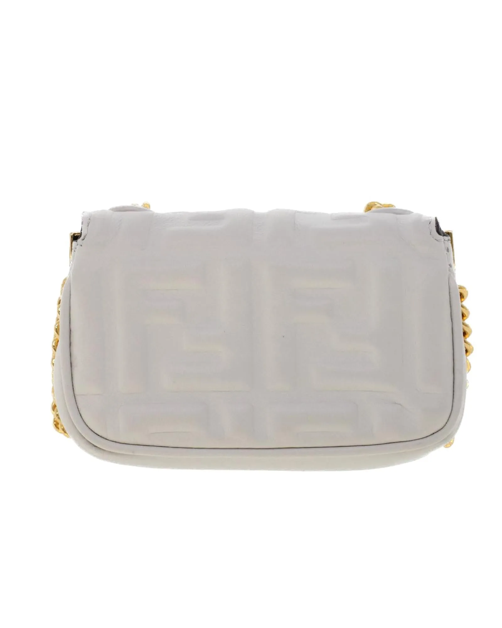 White Zucca Canvas Chain Shoulder Bag