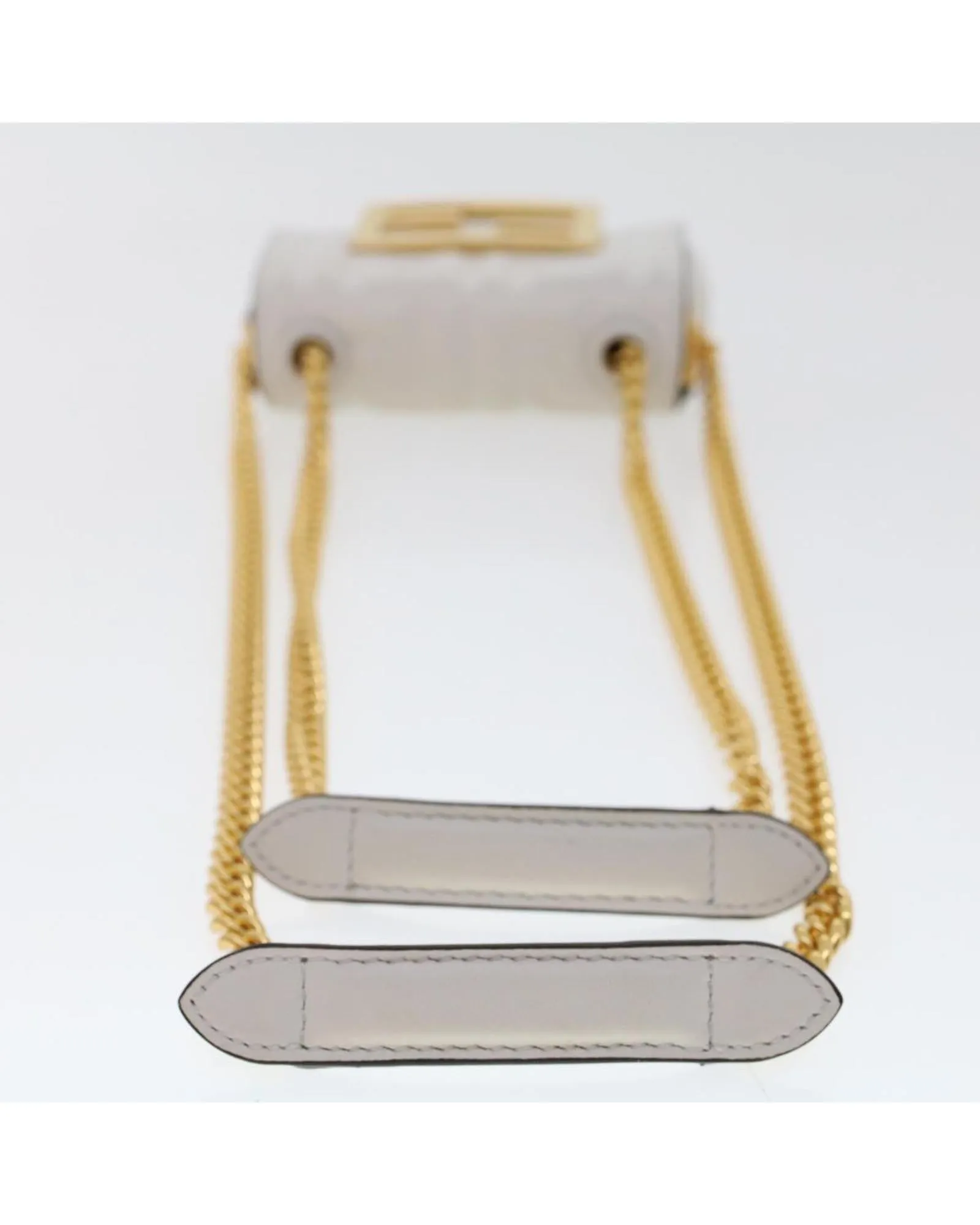 White Zucca Canvas Chain Shoulder Bag