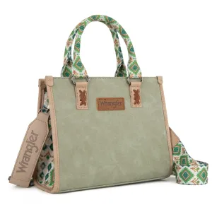 Wrangler Accented Southwestern Print Tote with Adjustable Crossbody Strap