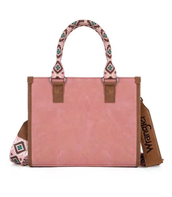 Wrangler Accented Southwestern Print Tote with Adjustable Crossbody Strap